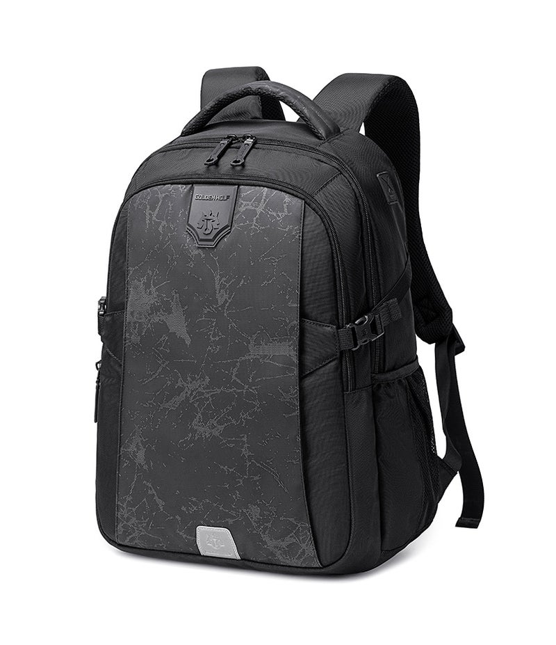 جولدن وولف GB00433 حقيبة ظهر لاب توب مقاومة للماء 14.1" - لون اسود — جولدين وولف - Image 1